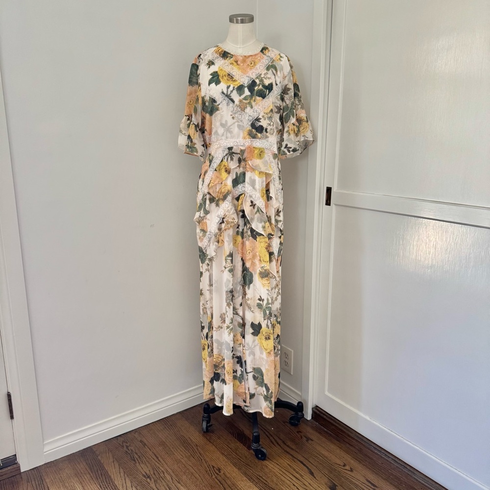 Floral Maxi Dress in Yellow and Green